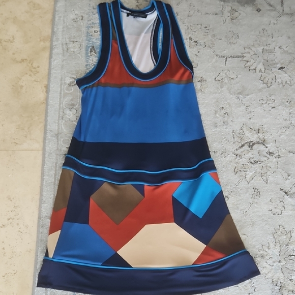 Marc By Marc Jacobs Blue and Red Geometric Mini Dress - Picture 1 of 7